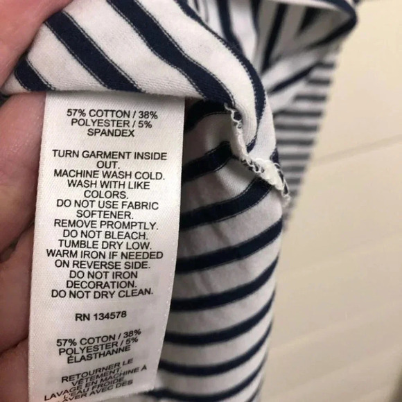 Vineyard Vines Navy and White Striped Edgartown Long Sleeve Top Size XXS NWT - Picture 8 of 11
